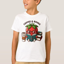 T-shirt Café et Livres - Cute Strawberry Character