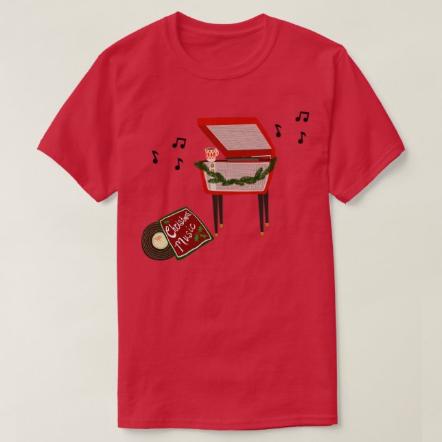 T-shirt Café et musique de Noël (Design devant)