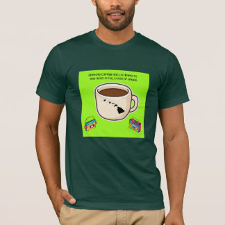 T-shirt Café et Musique des Années 80 à Hawaii