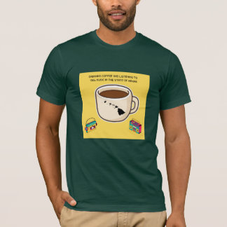 T-shirt Café et Musique des Années 80 à Hawaii
