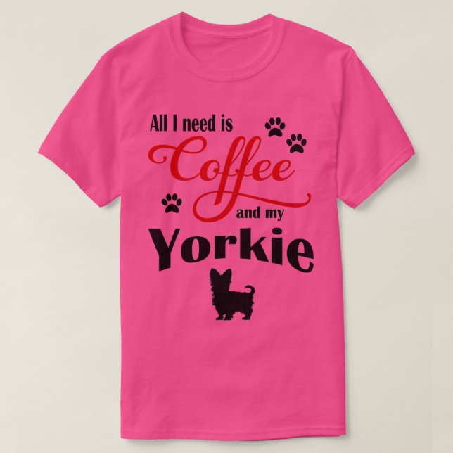 T-shirt Café et My Yorkie (Design devant)