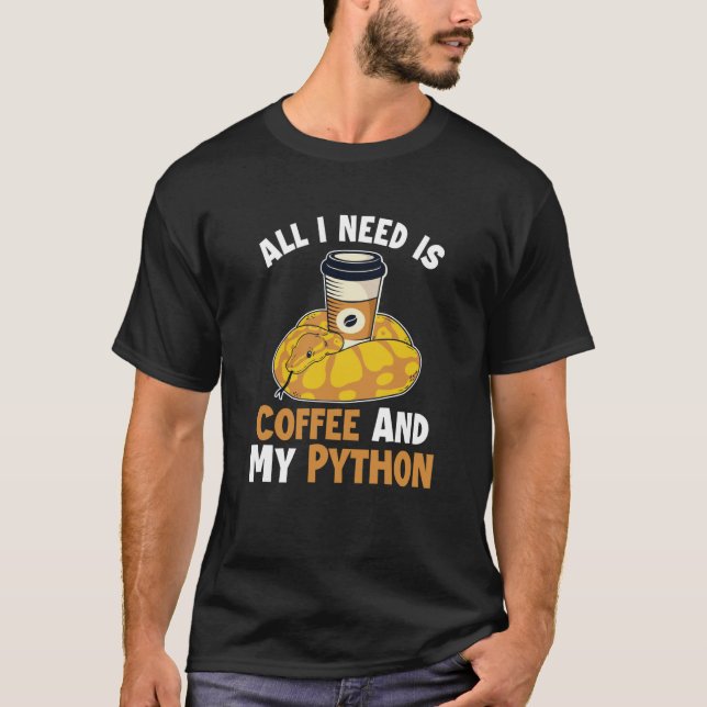 T-shirt Café et serpent python Pythonidae Banane Balle Pyt (Devant)