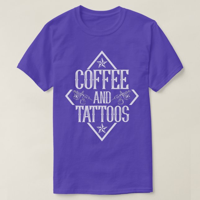 T-shirt Café et tatouage Artiste de tatouage Enked (Design devant)