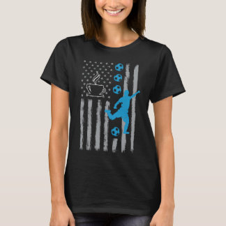 T-shirt café football- Vintage USA Drapeau Américain pour