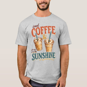 T-shirt Café glacé et soleil , Café glacé , Amour du café