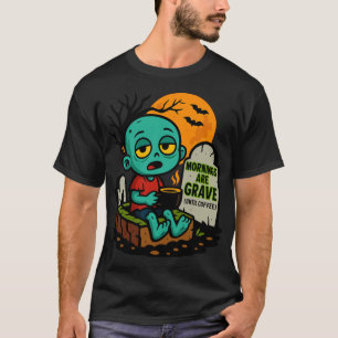 T-shirt Café Halloween Les Matins Sont Graves (Jusqu'Au Ca