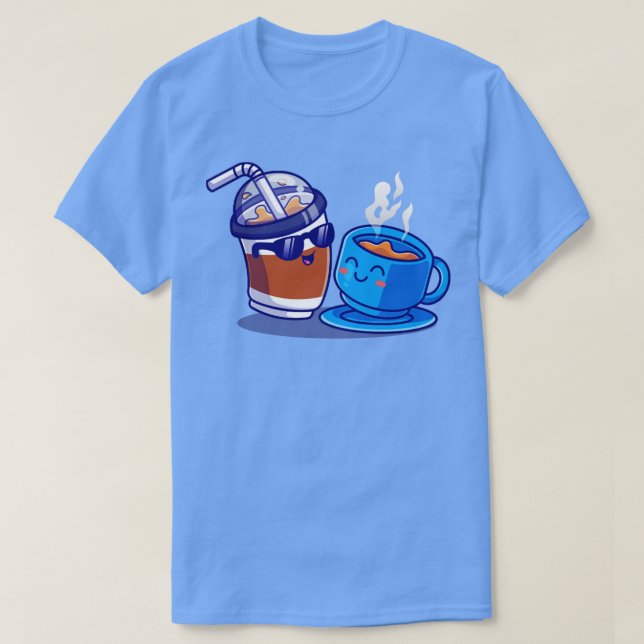 T-shirt Café Ice Cute Avec Carton Café Chaud (Design devant)