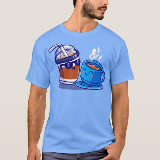 T-shirt Café Ice Cute Avec Carton Café Chaud