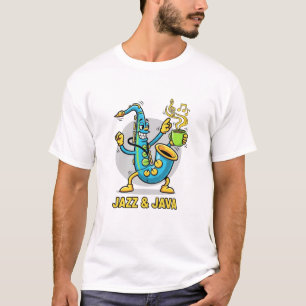 T-Shirt Café Jazz & Java Saxophone Drôle Jazz
