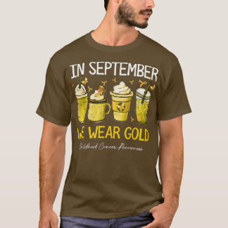 T-shirt Café Latte En Septembre Nous Portons Or Enfance C