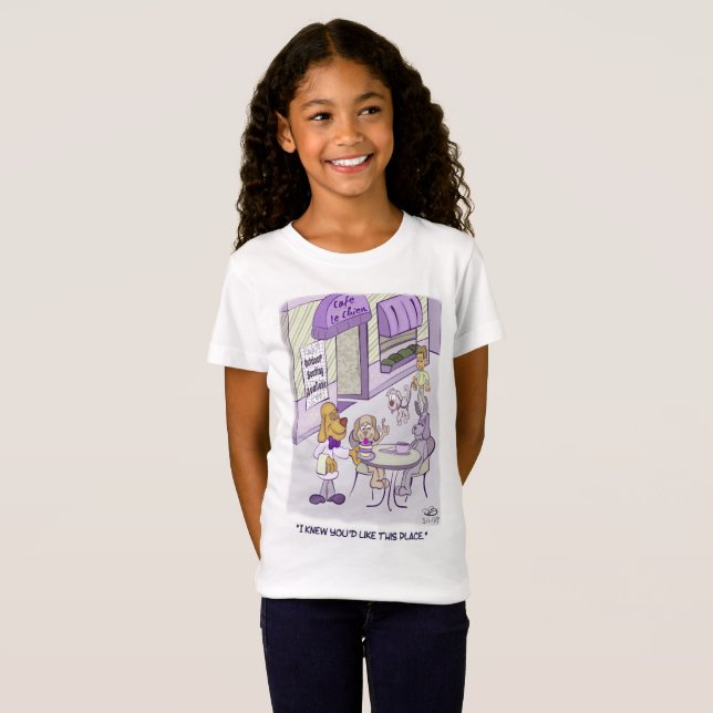 T-shirt Cafe Le Chien Girls (Devant entier)