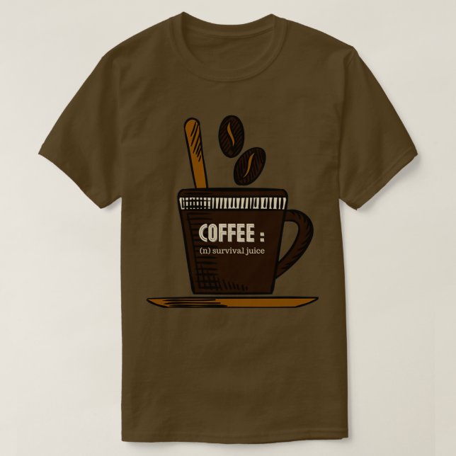 T-SHIRT CAFÉ LE JUS DE SURVIE (Design devant)