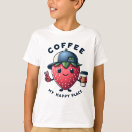 T-shirt Café : My Happy Place - fraise Cool