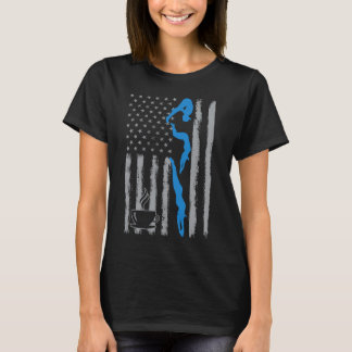 T-shirt café natation - Drapeau américain vintage USA pour