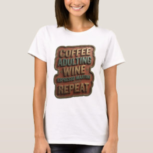 T-shirt CAFÉ OR ADULTES VIN ESPRESSO MARTINI RÉPÉTER en or