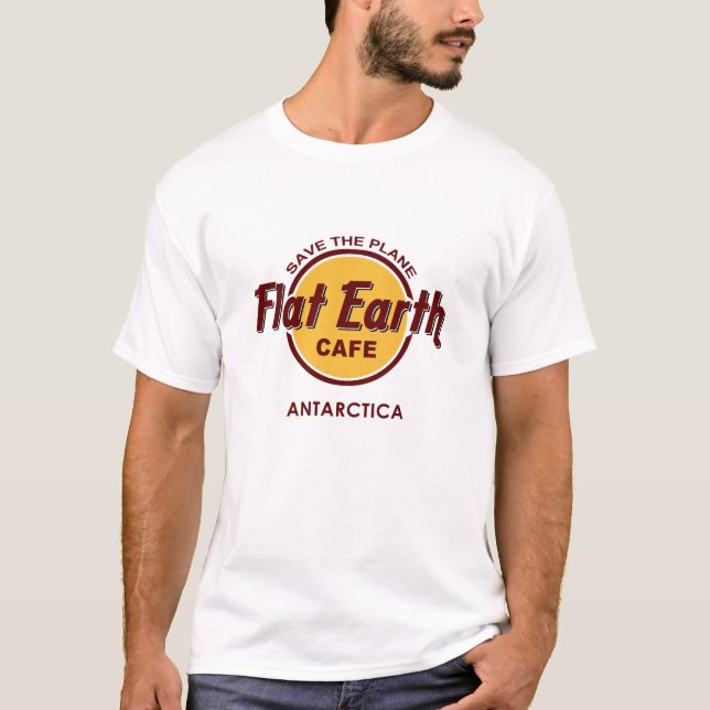 T-shirt Café plat de la terre - SAUVEZ l'AVION - (Devant)