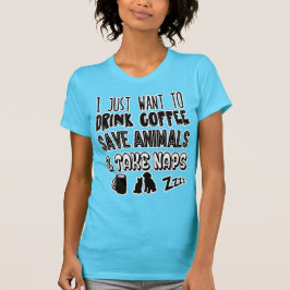 T-shirt Café potable et animaux économisants