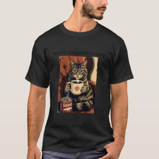 T-shirt Café pour chats et sardines Ce n'est pas l'herbe à