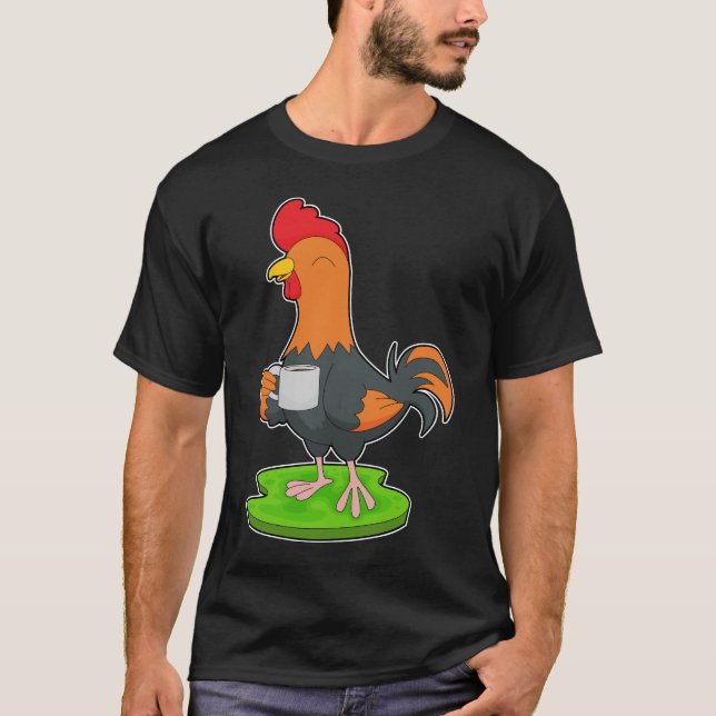 T-shirt Café Rooster Cup (Devant)