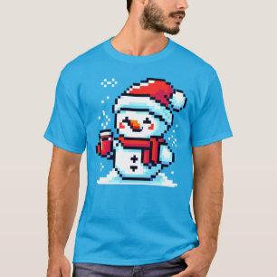 T-shirt Café Snowman - Cosy Pixel Art Design de Noël