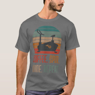 T-shirt Café Spin Vin Répéter Fitness Cycliste Vintage Gy