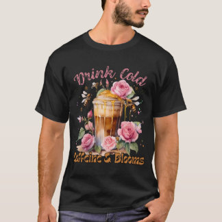 T-shirt Caféine et fleurs : Café glacé délicieux