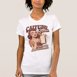 T-shirt Cafeine Queen - Java & Sarcasm Retro Design