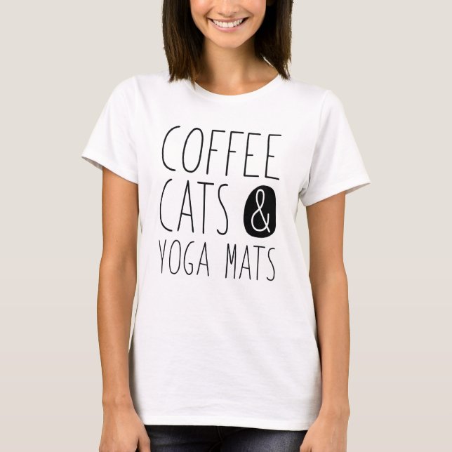 T-shirt Cafés Et Mats De Yoga (Devant)