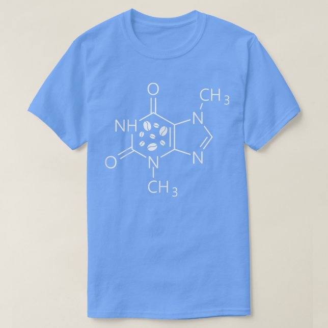 T-shirt Caffeine Molécule Chimique Café Lover Chimie (Design devant)