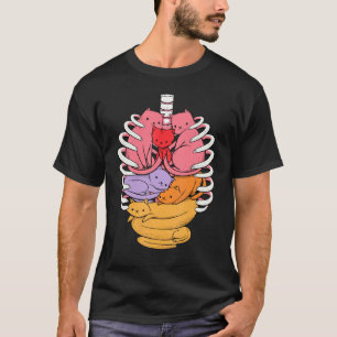 T-shirt Cage de thoracique de chat liée aux organes inspir