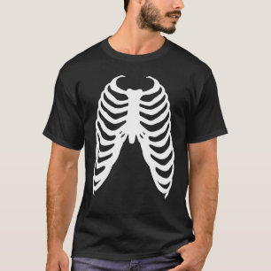 T-shirt Cage des côtes humaines Squelette os Horreur Terr