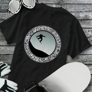 T-shirt Caillasse À Neige Noir Blanc Rond Design