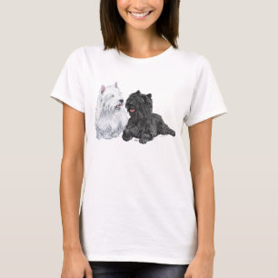 T-shirt Cairn noir et Terriers West Highland