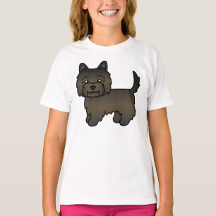 T-shirt Cairn Terrier Brun Foncé Tigré Chien de Dessin Ani