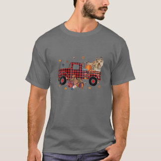T-shirt Cairn Terrier équitation Camion Citrouille Automne