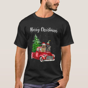 T-shirt Cairn Terrier équitation Camion Rouge Joyeux chien