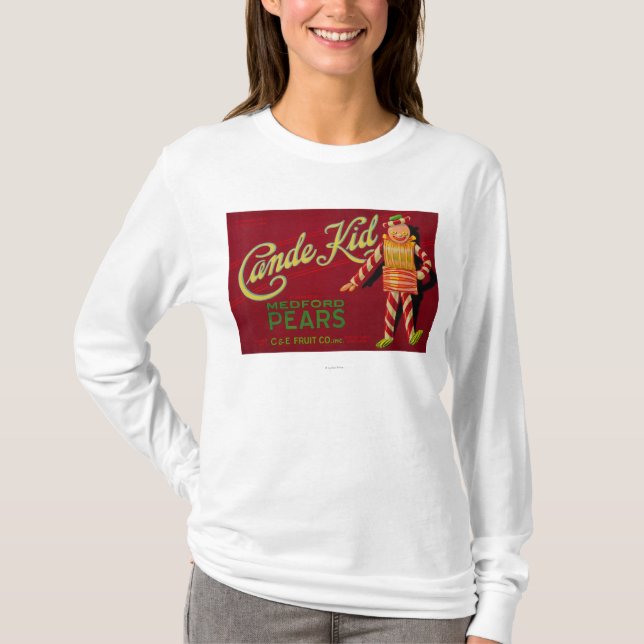 T-shirt Caisse LabelMedford de poire d'enfant de Cande, OU (Devant)
