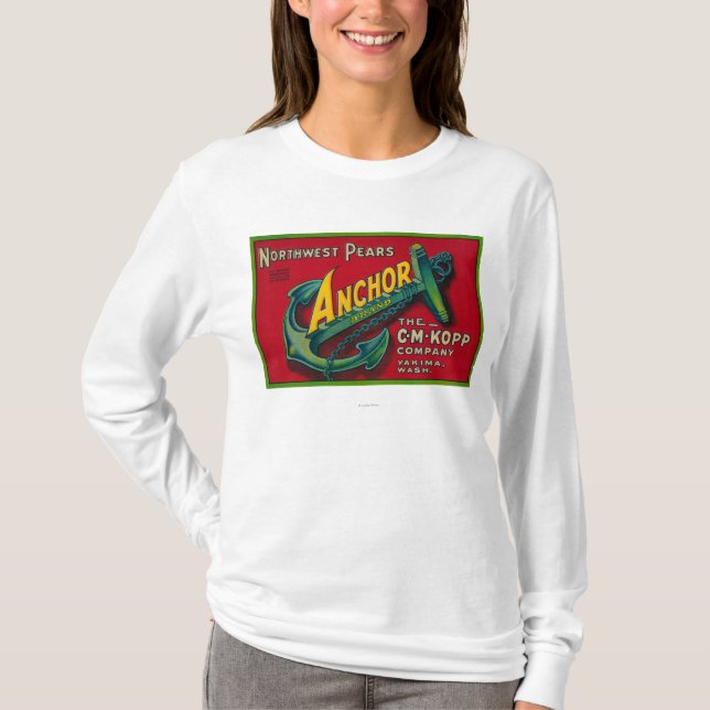 T-shirt Caisse LabelYakima, WA de poire d'Ancre (Devant)