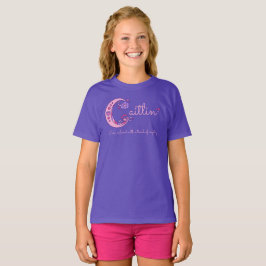 T-shirt Caitlin Girls nom et sens Chemise C monogramme