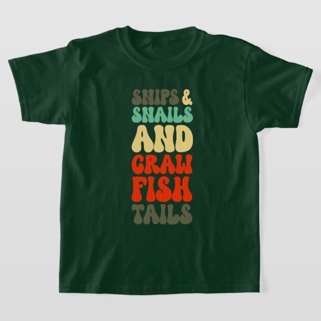 T-shirt Cajun Boys Fabriqué De Neiges Escargots Crawfish T (Poser)