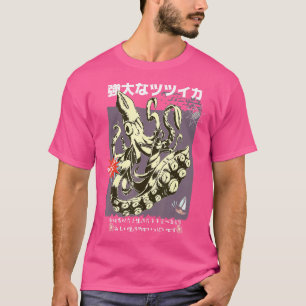 T-shirt Calamar géant Vintage Streetwear japonais Harajuku