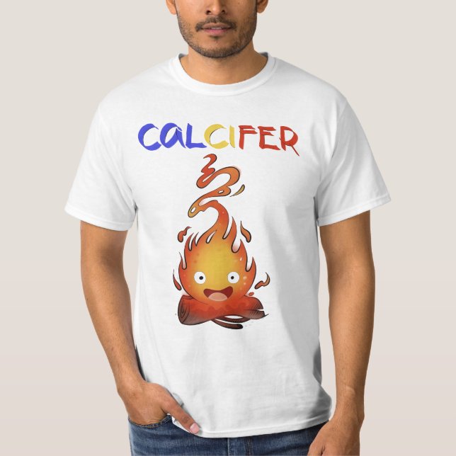 T-shirt Calcifer feu redcalcifer, howles château en mouvem (Devant)