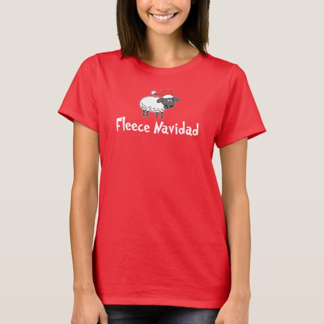 T-shirt Calembour de Noël de moutons de Navidad Père Noël (Devant)