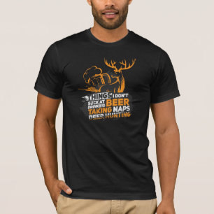T-shirt Calembour drôle de buveur de bière de chasseur de