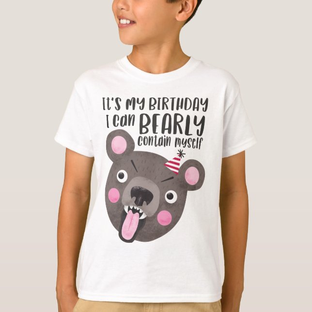 T-shirt Calembour drôle d'ours d'anniversaire (Devant)