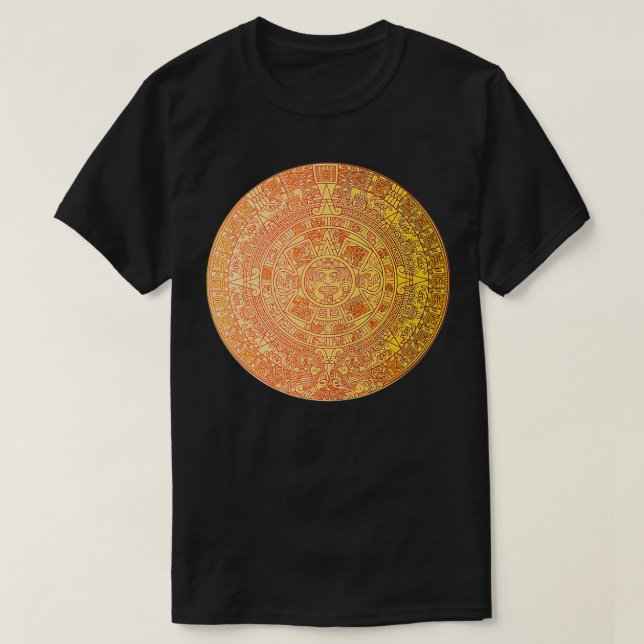 T-shirt Calendrier aztèque Symbole de pierre solaire Maya  (Design devant)