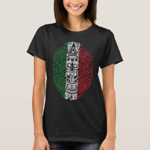 T-shirt Calendrier Chicano du drapeau mexicain aztèque