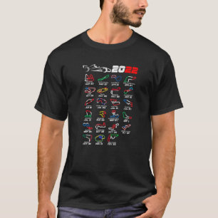 T-shirt Calendrier Circuits de Course Formule 2022 Couleur