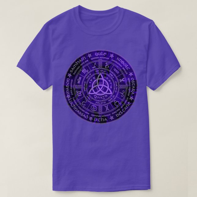 T-shirt Calendrier des roues de l'année païenne celtique (Design devant)
