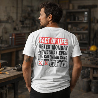 T-shirt Calendrier Fact of Life dit WTF Humour
